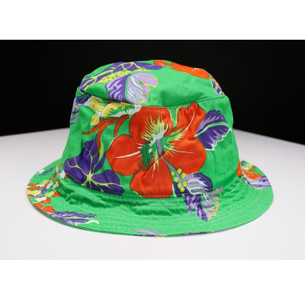 NWT Polo Ralph Lauren Women Beachside Bucket Hat Tropical Green Floral S/M, L/XL